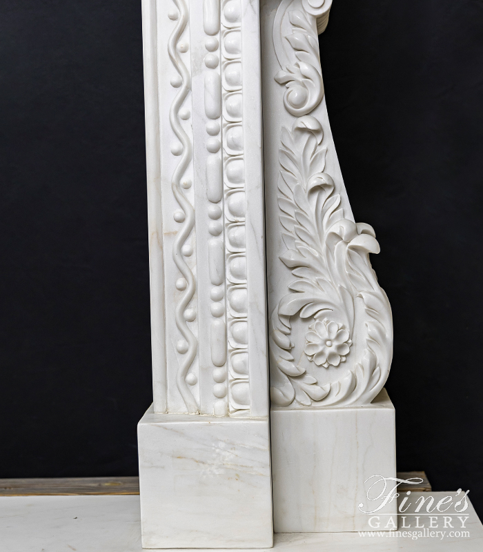 Marble Fireplaces  - Classic Neoclassical Statuary Mantel  - MFP-1988